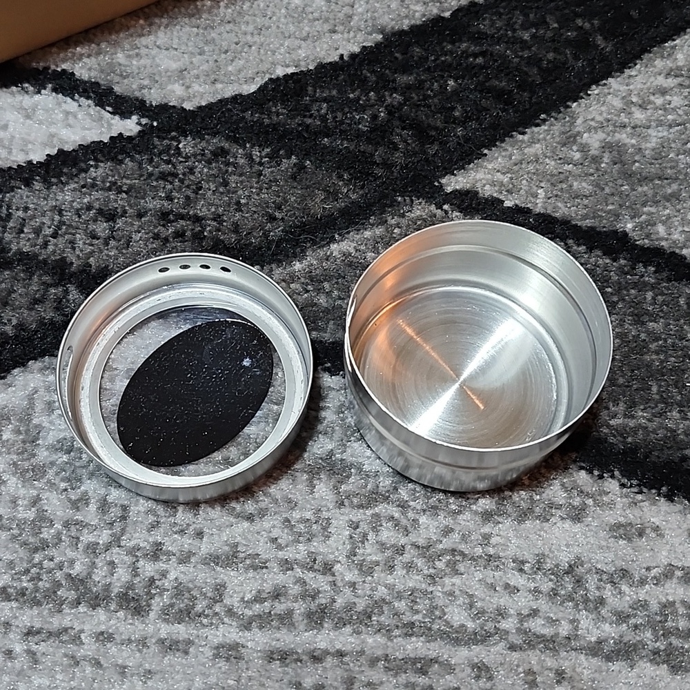 MAGNETIC STAINLESS STEEL CLEAR-TOPS CHALKBOARD LABLES STORAGE TINS 6PCS - Picture 8 of 12